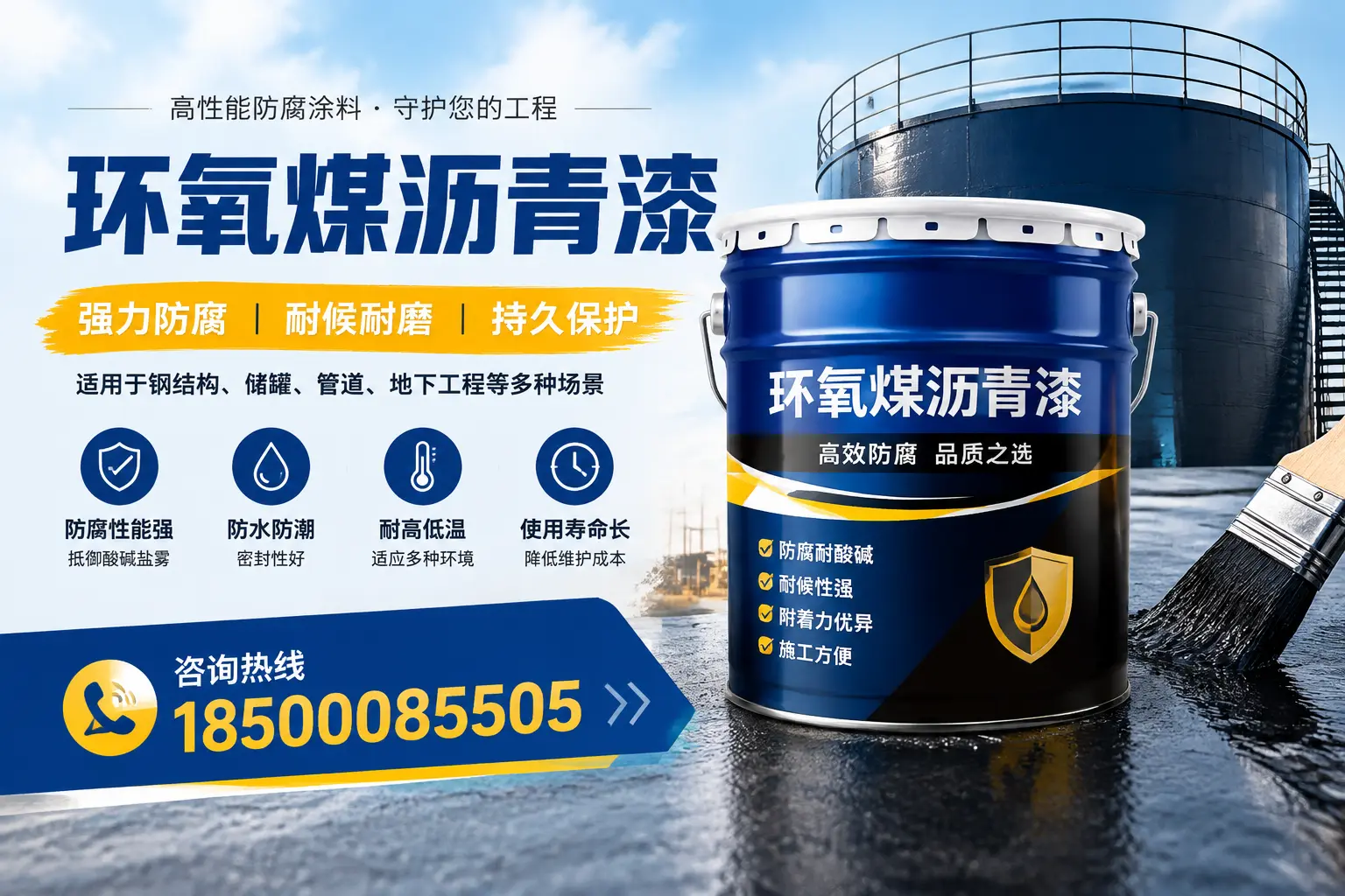 环氧煤沥青漆在工业中的应用,镜湖企业的选择